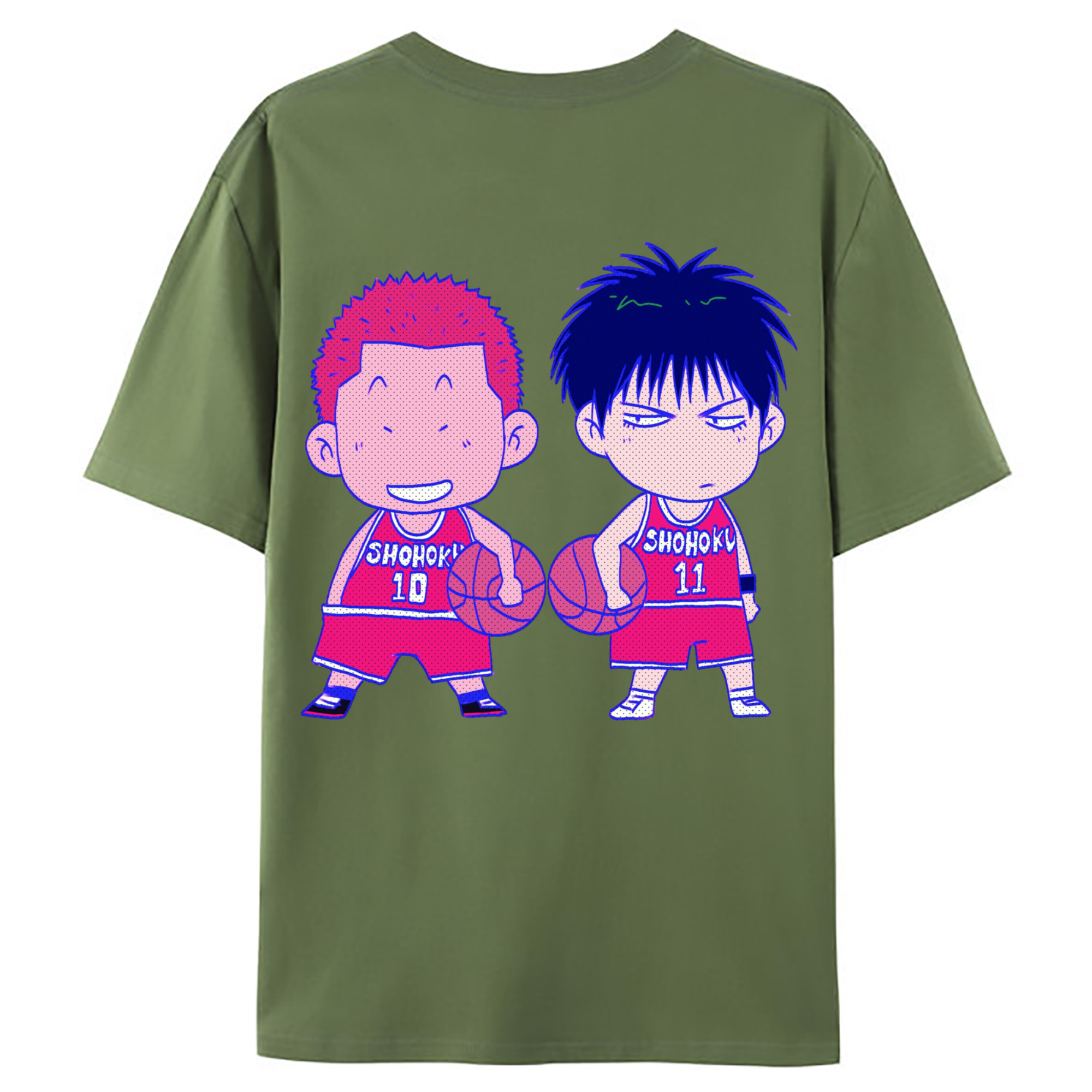 （画像用） SLAM DUNK／スラムダンク 綿100％ メンズ半袖Tシャツ（バックプリント） 通気性
